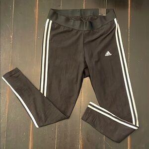 Adidas Black and White Track Pants with Iconic Stripes